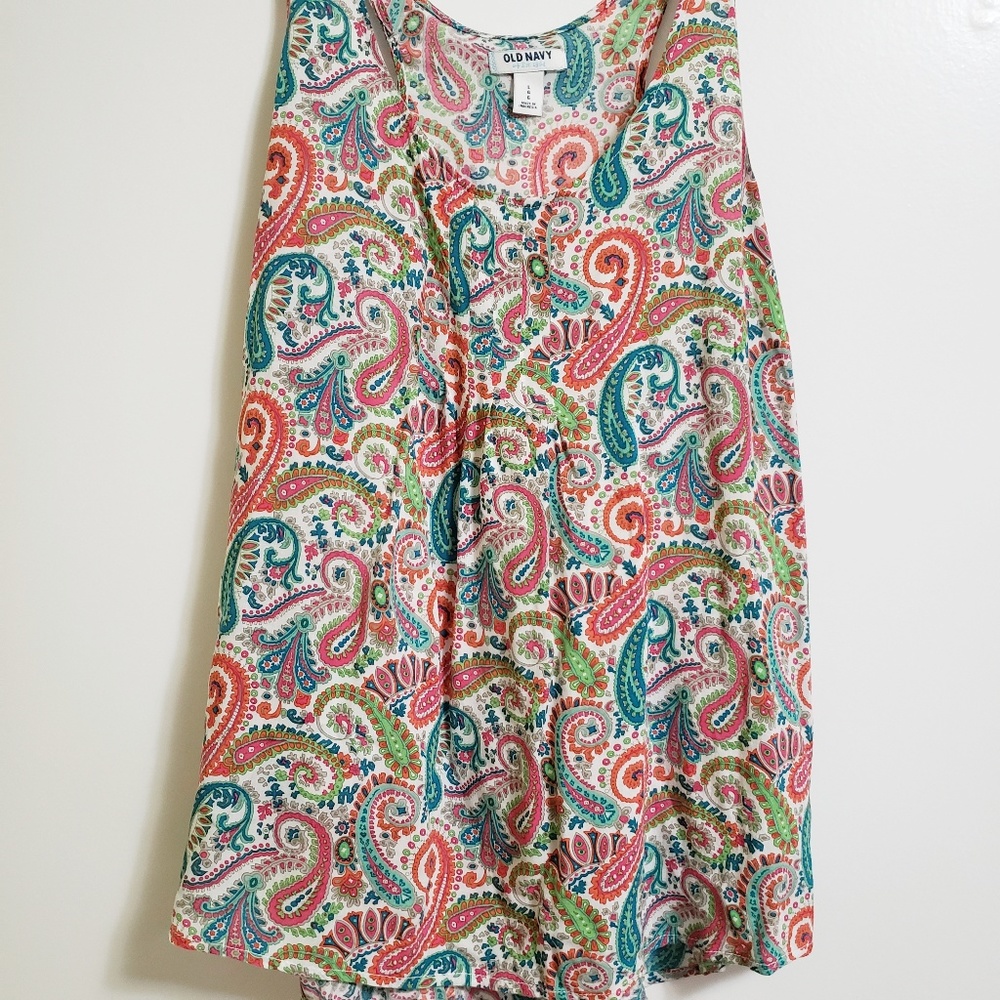 Old Navy Racerback Tank with Paisley Print